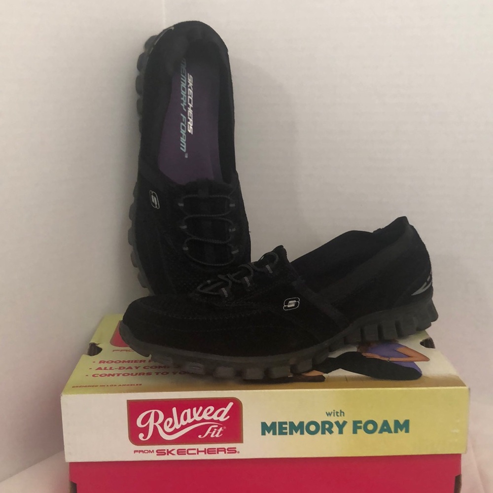 COPY - Skechers Lightweight Career Girl Friday Black Relaxed Fit Shoes Worn Onc…